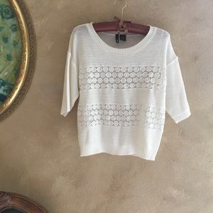 NWOT white knitted sweater